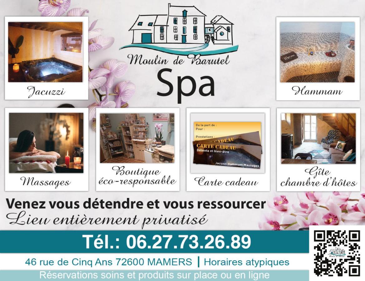 Gite Du Moulin De Barutel Mamers,Avec Spa Et Hammam Sur Reservation Payant Exteriör bild